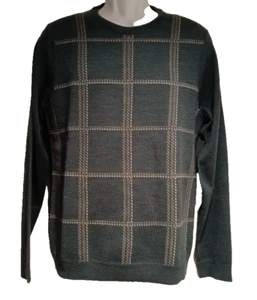 APT. 9 Merinowolle türkis kariert Rundhalsausschnitt Pullover, Herren Small neu - Bild 1 von 7