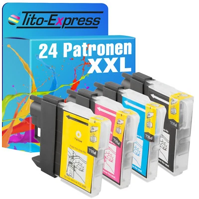 Set 24 Patronen XXL für Brother MFC-250C DCP-375CW MFC-255CW MFC-290C LC980 - Bild 1 von 2