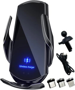 Wireless Car Charger Automotive Electric Induction 15W Wireless Charger Car Vent - Picture 1 of 12