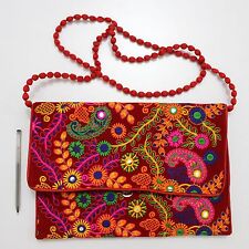 Vintage Tribal Banjara  Handmade Ethnic Women Boho Embroidered Clutch Bag i