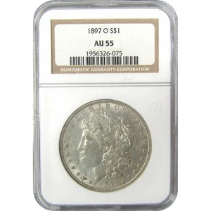 1897 O Morgan Dollar AU 55 NGC Silver $1 Coin SKU:I19862 - Picture 1 of 4