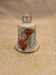 KAISER BELL FINE BONE CHINA GOLD TRIM PEACOCK & FLORAL PATTERN 3.5” W. GERMANY - Picture 1 of 10