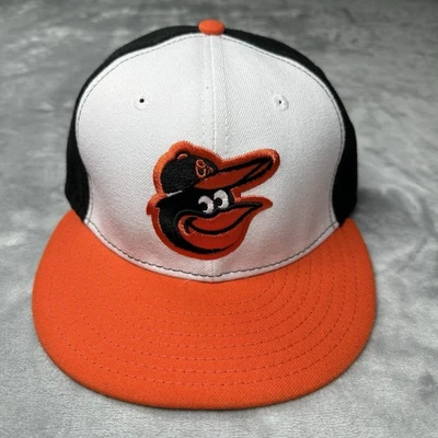 Baltimore Orioles New Era 59Fifty On-Field Fitted Cap Hat Blk White Orange 6 7/8 - Image 1 of 4