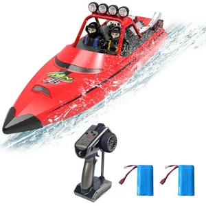RC Boat W/ 2.4GHz Remote Control, 2 Batteries & LED Lights for Pool Lakes Water - Picture 1 of 16