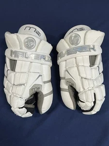 Guantes de lacrosse Maverik M4 talla grande 13 blancos Quattro Technology AX gamuza - Imagen 1 de 10