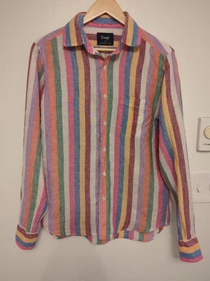 DRAKE’S London linen Striped Shirt sz. M  Made in England $375 - Image 1 of 4