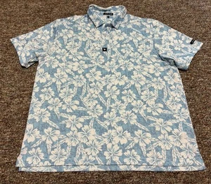 Bad Birdie Golf Polo Shirt Mens 2XL Stretch Blue White Floral - Picture 1 of 9