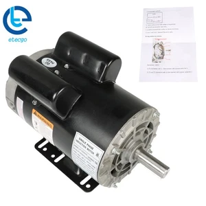 Compressor Duty Electric Motor 1 Phase 230V 3450 RPM 56 HZ Frame 5 HP 7/8" Shaft - Picture 1 of 15