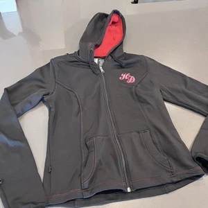 Harley Davidson Red Black Hooded Jacket Insert Womens Size M Tall - Picture 1 of 8