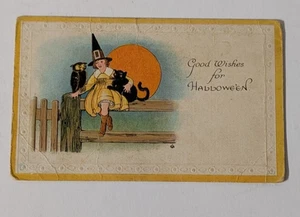 Vintage Early 1900's Embossed Halloween Postcard Stamped PA. - Picture 1 of 2