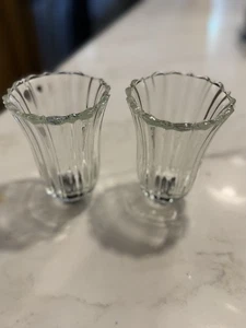 Vintage Homco Royal Jewelite Glas Votivkerzenhalter 4" 2er Set Zapfenfuß - Bild 1 von 10