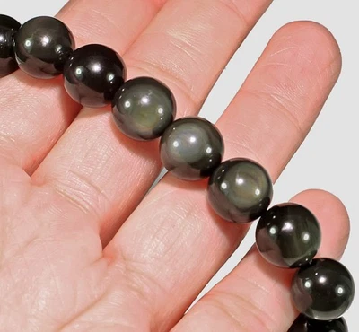 Cadena pulsera cuentas redondas arco iris mexicano natural 128 quilates BRL170 Foto 1 de 3