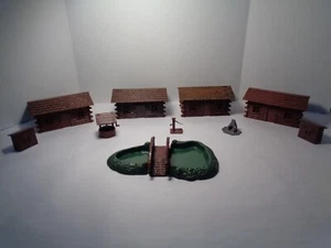 SURTIDO CABINA CAMPING VINTAGE PLASTICVILLE CON ACCESORIOS. 4 CABINAS, ESTANQUE - Imagen 1 de 11