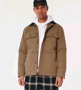 NWOT Hollister Chore Jacket Black Men’s Size XSmall Corduroy Collar - Picture 1 of 12