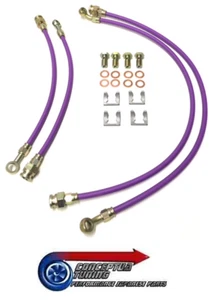 Kit de manguera de freno trenzado de acero inoxidable mejorado de 4 líneas - para RPS13 180SX SR20DET - Imagen 1 de 1