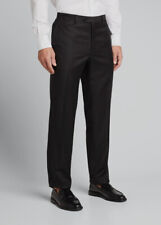 $999 Brioni Men's Black Solid Flat Front Wool Dress Suit Trousers Pants Size 50R