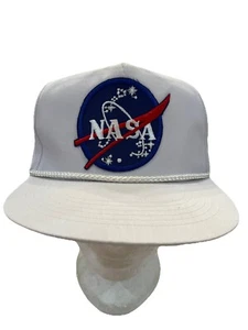 VTG 80s Official NASA Logo Embroidered Patch Snapback Cap Armadillo Brand Hat - Picture 1 of 8
