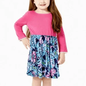 Lilly Pulitzer Girls' Mini Giavanna Dress XL High Tide Navy Pineapple Paradise - Picture 1 of 6