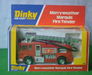 Dinky Toys 285 Merryweather Marquis Fire Tender Original 1970s Boxed