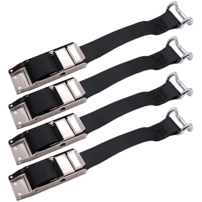 BOXER Curtain Strap Over Center Buckle Tie Down 2” x 24” Tarp Buckle Strap - 4pc - image 1 of 4
