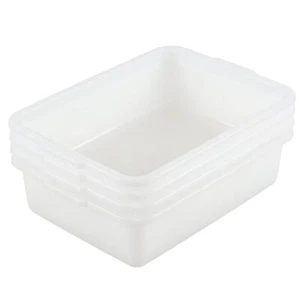 8L Plastic Commercial Bus Tub 4 Pack Small Bus Bin Restaurant White Wash Tub ... - Picture 1 of 7