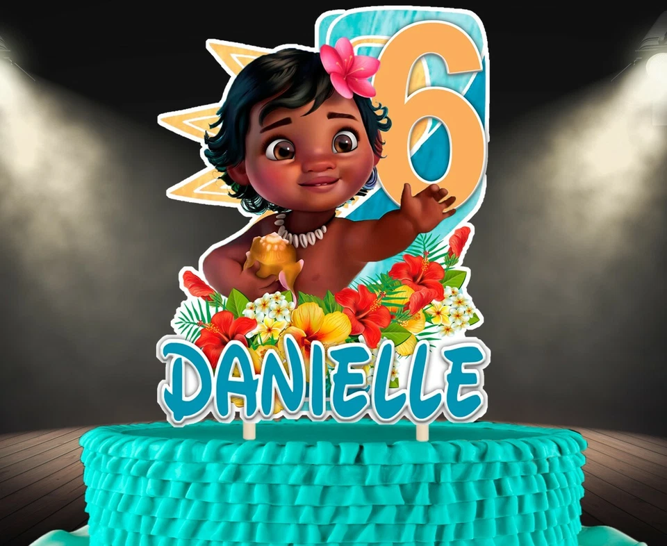 Moana Baby Cake Topper, Topper Personalizado, Topper Personalizado para Pasteles Foto 1 de 1