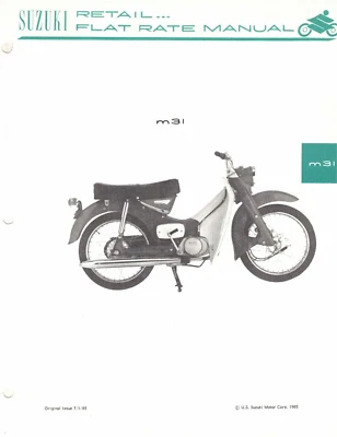 NOS Genuine Suzuki Service Flat Rate Manual/Labor Guide M31 1964-1968 - Image 1 of 3