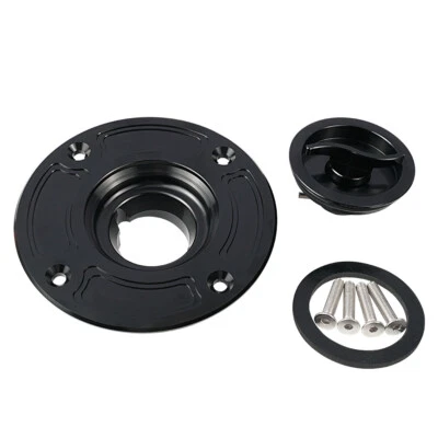 Black Keyless Fuel Gas Tank Cap Fit Suzuki GSXR600 GSXR750 1997–2001 2002 2003 - Image 1 of 4