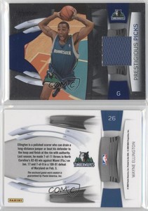 2009 Panini Prestige Prestigious Picks Blue Materials Wayne Ellington Rookie RC