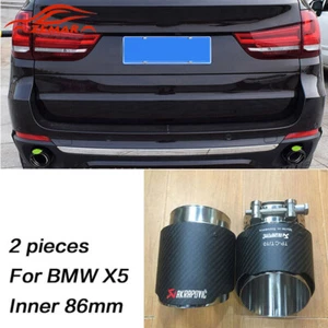 Puntas de escape de fibra de carbono Akrapovic para BMW X5 2011-up tubos silenciadores ID:86 mm - Imagen 1 de 4