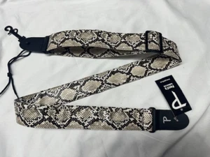 PERRI'S 2” Beige Faux Snake Skin Leather Guitar Strap VGS-7553 - Picture 1 of 4