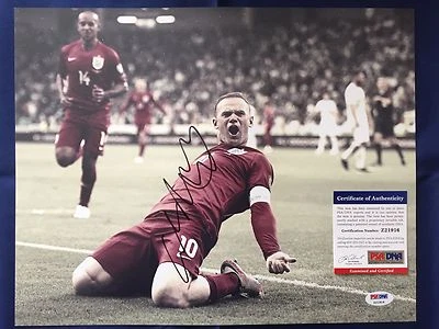 Foto autografiada firmada por Wayne Rooney 11x14 Inglaterra Manchester United PSA/DNA Foto 1 de 4