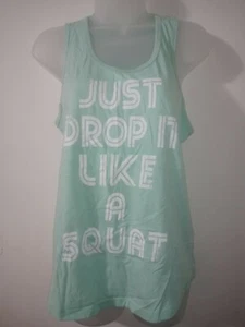 Chin Up Apparel Womens Just Drop It Like A Squat Tank Top Racer back Size L. - Picture 1 of 7