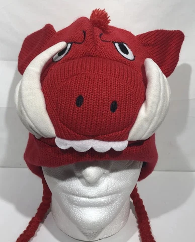 Arkansas Razorbacks Mascot Hat Winter NCAA Football Excellent Condition Zoozats Cover