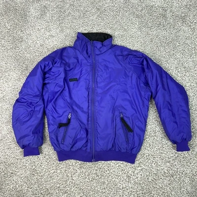 Vintage Columbia Jacket Mens Large Purple Black Reversible Insulated Nylon 90s - Image 1 of 4