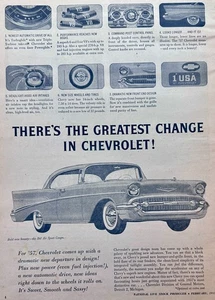 1957 Chevrolet Bel Air Sport Coupe Ad #1413 with Headlight Air Intakes - Picture 1 of 1