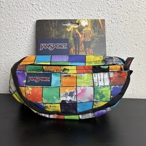 Jansport Fifth Avenue Fanny Pack Waist Bag Multicolor Squares NWT - Picture 1 of 7