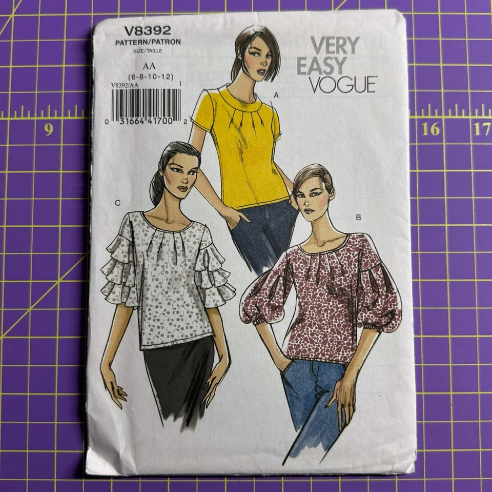 VOGUE V8392 Women’s Tops Sewing Pattern Uncut, FF Sizes 6-12 - Image 1 of 1