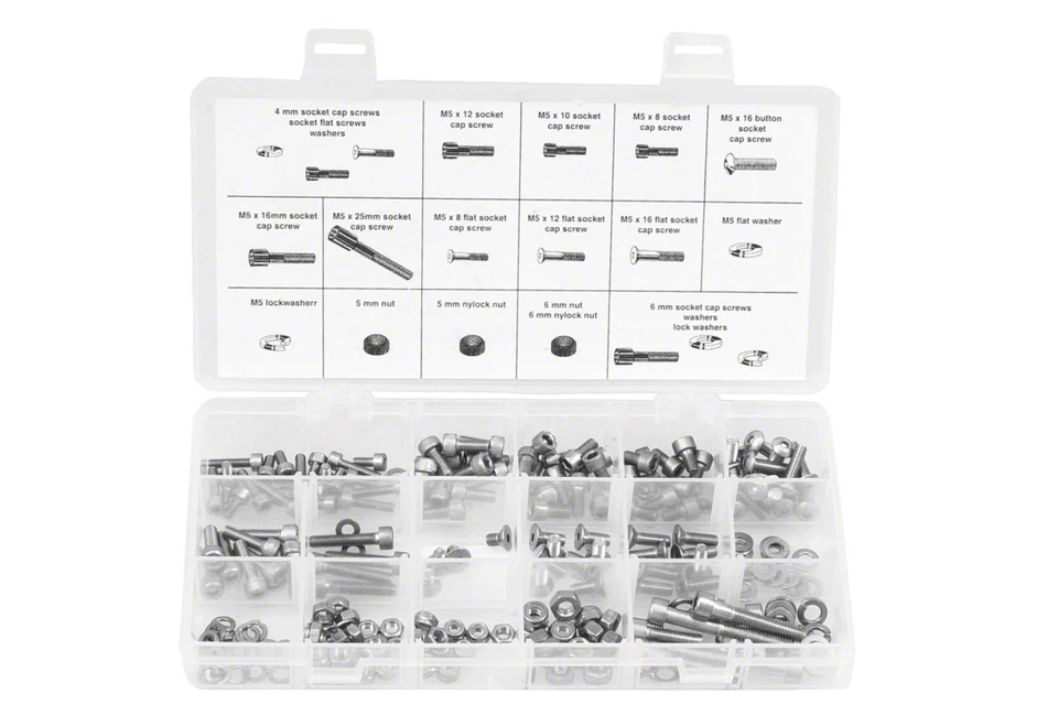 Kit de fijación de 4,5,6 mm para fabricación de ruedas - 218 piezas de pernos de acero inoxidable, Foto 1 de 1