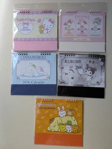 Daiso Sanrio Characters 2026 calendar 5-piece set Kitty Kuromi from Japan New - Picture 1 of 11