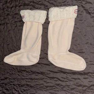 Hunter Rain Boot Fleece Liner Cable Trim Cream 8-10 Sweater - Picture 1 of 3
