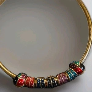 Joan Rivers Snake Chain Interchangeable Enamel & Rhinestone Charms Necklace 18” - Picture 1 of 8
