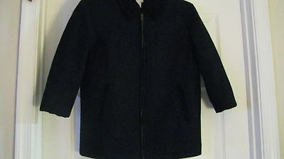 Talbots Niños Talla Pequeña Negro Abrigo Corto 100% Lana Cremallera Vestido Informal Usado en Excelente Condición Foto 1 de 3