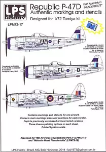 Calcomanías LPS 1/72 REPUBLIC P-47D THUNDERBOLT RAF rayos de aluminio - Imagen 1 de 3