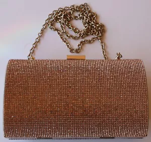 INC International Concepts Ranndi Sparkle Clutch Rose Gold - Picture 1 of 9