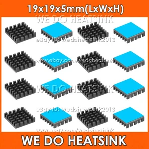 19x19x5mm Black Zigzag Anodized Aluminum Heatsink Cooler For Banana Pi 5 IC RAM - Photo 1/4