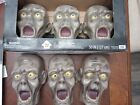 NEW Blow Mold Animated Halloween Creepy Zombie Head Pathway Markers White Lights