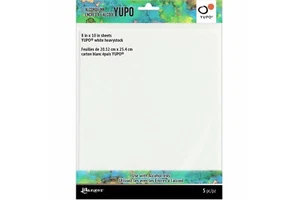 Ranger Tim Holtz Alcohol Ink YUPO White Heavystock 8x10 Paper - Pack of 5 Sheets - Picture 1 of 1