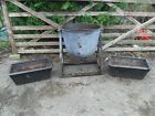  Antique Vintage Cauldron on Stand  Planter Pot Boiler + 2 Cast Iron Troughs