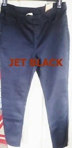 JEANS JEGGING SZ XL MUJER JET BLACK KNITED SKINNY 5" LEGS STRETCH N/TAGS S&RB - Imagen 1 de 9